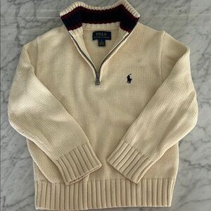 Polo by Ralph Lauren Cream Quarter-Zip Sweater